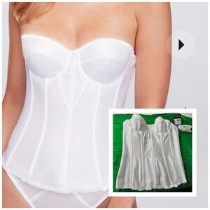 Corset Strapless Bra Torsolette 32A White Bodice Ven Low Boning Underwire Bridal